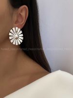 گوشواره گل شیاردار کد 310241 - تصویر 2
