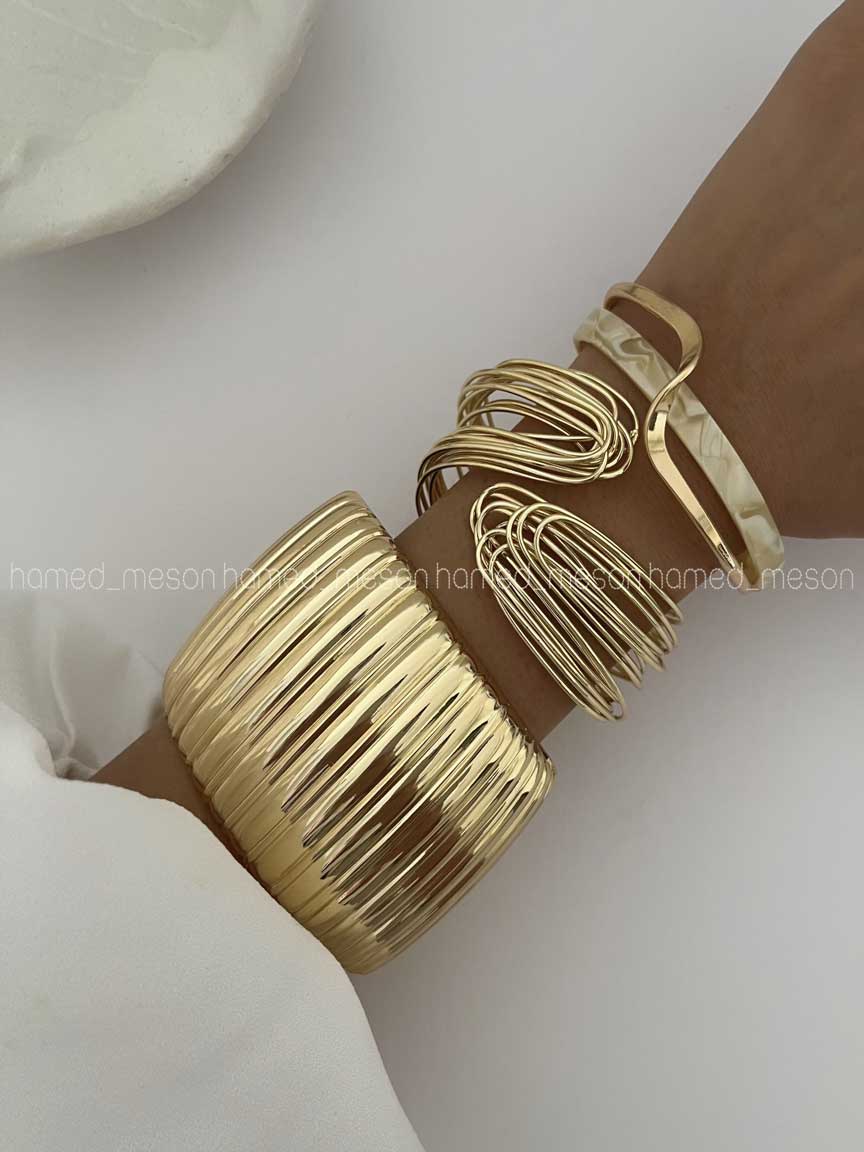 CBOS9749 بنگل پهن GOLD کد 310319 - تصویر 1