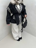 مانتو بارونی ترکیبی کد 200627 - تصویر 8