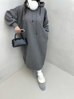 پیراهن بلند کلاه دار کد 200624 - تصویر 4
