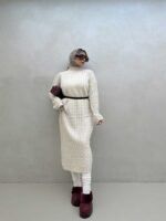 پیراهن بلند زنجیری کد 200683 - تصویر 3
