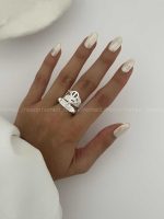 انگشتر 3 تیکه نگیندار کد 310256 - تصویر 3