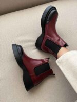 نیم بوت چرم بغل کش کد 140833 - تصویر 2