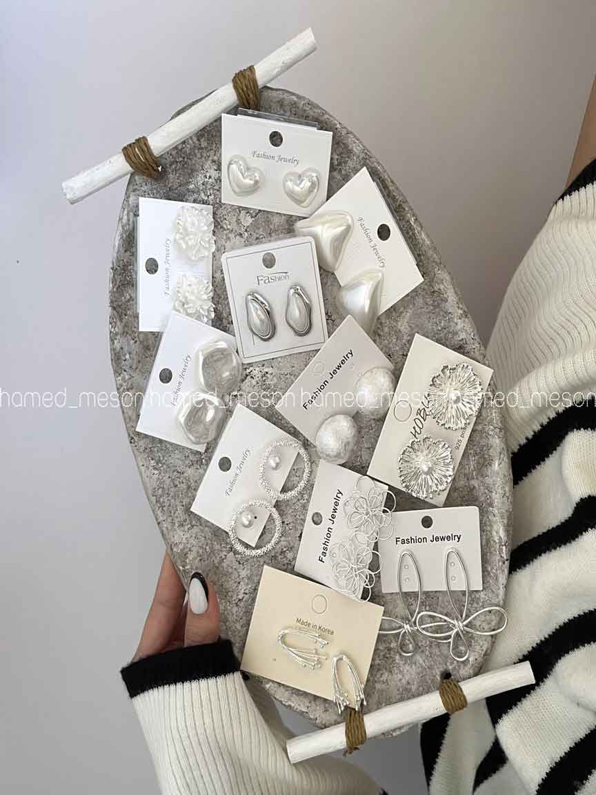 CWGX1021 گوشواره مرواریدی کد 310358 - تصویر 1