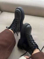 نیم بوت چرم بغل زیپ کد 140829 - تصویر 5