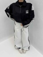 سوییشرت ADIDAS آستین زیپدار کد 160503 - تصویر 2