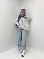شومیز راه راه کد 220486 - تصویر 7
