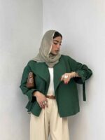 کت ژاکارد آستین بند 120330 - تصویر 9