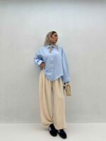 شومیز نواردار کد 120306 - تصویر 7