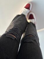 شلوار جین مام زانو زاپ کد 101706 - تصویر 3