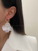 گوشواره گل سرامیکی کد 310406 - تصویر 3