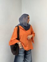 شومیز لینن نچرال کد 220492 - تصویر 2
