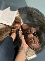 صندل سگک دار پوست ماری کد 140987 - تصویر 5