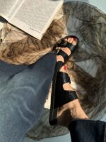 صندل سگک دار پوست ماری کد 140987 - تصویر 6