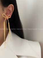 گوشواره پاپیونی ریش دار کد 310470 - تصویر 2