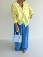 شومیز تک جیب نیلای کد 220582 - تصویر 7