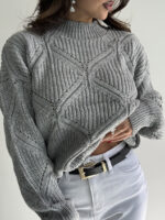 بلوز بافت لوزی دوزی کد 200835 - تصویر 9
