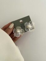 گوشواره گل دار کد 310726 - تصویر 2