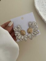 گوشواره میناکاری آفتاب گردون کد 310732 - تصویر 2