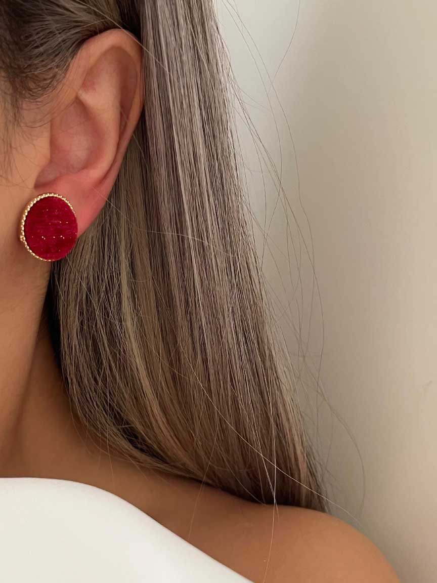 ONYQ6505 گوشواره مخملی کد 310719 - تصویر 1