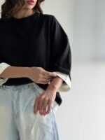 تیشرت باکسی 2 رنگ کد 180594 - تصویر 5