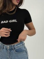 تیشرت کراپ BAD GIRL کد 180593 - تصویر 4