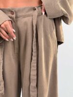 ست شومیز شلوار جلو گره کد 160884 - تصویر 5