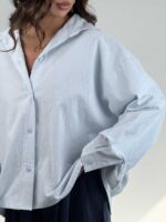 شومیز لینن پشت چاک کد 220631 - تصویر 10