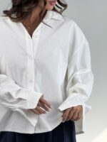 شومیز لینن پشت چاک کد 220631 - تصویر 26