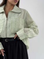 شومیز راه راه MIU MIU کد 220643 - تصویر 10