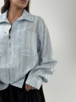 شومیز راه راه MIU MIU کد 220643 - تصویر 8