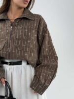شومیز راه راه MIU MIU کد 220643 - تصویر 13