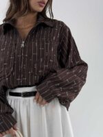 شومیز راه راه MIU MIU کد 220643 - تصویر 12