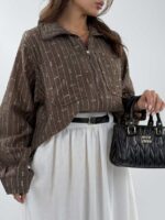 شومیز راه راه MIU MIU کد 220643 - تصویر 14
