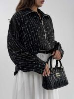 شومیز راه راه MIU MIU کد 220643 - تصویر 16