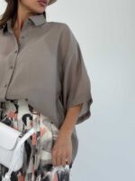 شومیز حریر آستین پاکتی کد 220638 - تصویر 14
