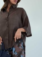 شومیز حریر آستین پاکتی کد 220638 - تصویر 25