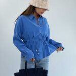 شومیز کمربنددار کد 220635