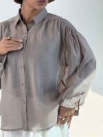شومیز حریر چند دکمه کد 220639 - تصویر 31