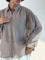 شومیز حریر چند دکمه کد 220639 - تصویر 18