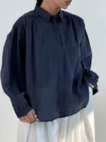شومیز حریر چند دکمه کد 220639 - تصویر 8