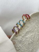 گوشواره نگین دار کد 310778 - تصویر 3
