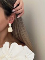 گوشواره 2 تیکه مینا کاری کد 310837 - تصویر 2