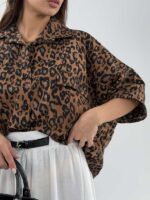 شومیز پلنگی نگینی کد 220644 - تصویر 4