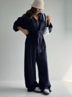 ست شومیز و شلوار جلو گره پیله ای کد 160913 - تصویر 12