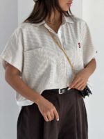 شومیز آستین حلقه راه راه کد 220682 - تصویر 11