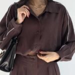 ست شومیز و شلوار نواردار کد 160930