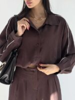 ست شومیز و شلوار نواردار کد 160930