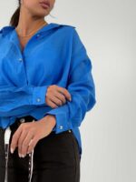 شومیز جلوگره دکمه فندوقی کد 220649 - تصویر 2