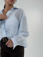 شومیز جلو گره MIU MIU کد 220646 - تصویر 2